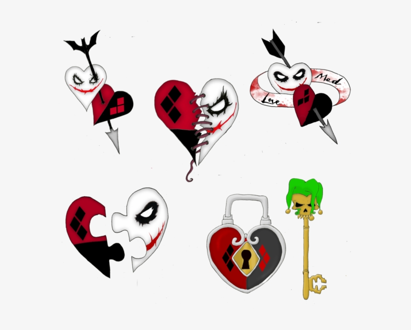 Mad Love Tattoo Design Harley Quinn And Joker Symbol