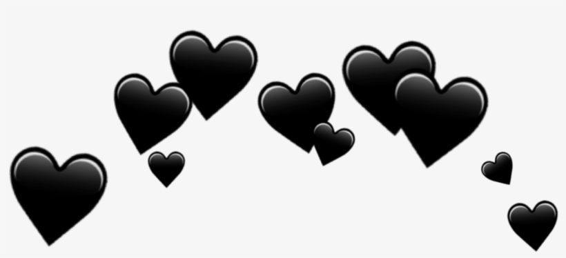 Hearts Heart Crown Black Emoji Emojis - Transparent Background Heart Crown, transparent png #580896