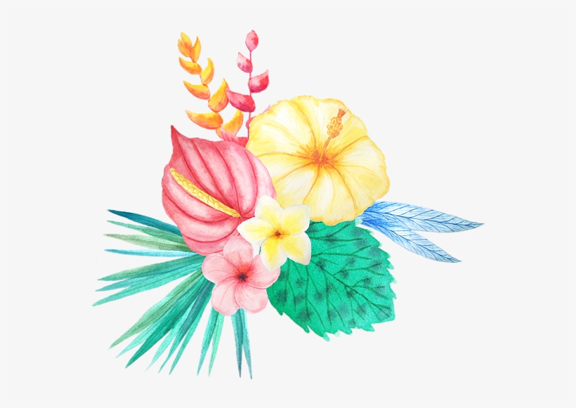 Click And Drag To Re-position The Image, If Desired - Tropical Flower Watercolor Clipart, transparent png #580973