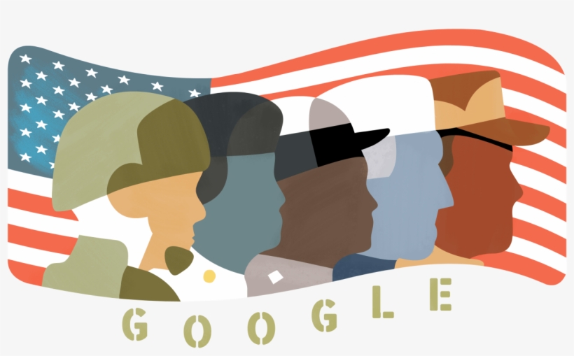 Veterans Day Google Doodle Honors Veterans And Their - Graphic Design, transparent png #581884