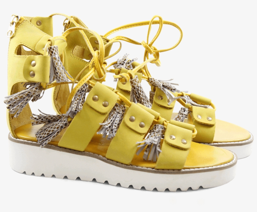 Sandals Celia 20 Nubuk Golden Glow Tassel Snake Dagget - Melvin & Hamilton Damen Celia 20 Riemchensandalen, transparent png #582203