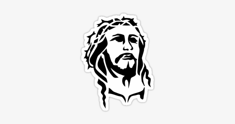 "jesus Face" Stickers By Designzz - Women's T-shirts Jesus Face, transparent png #582583