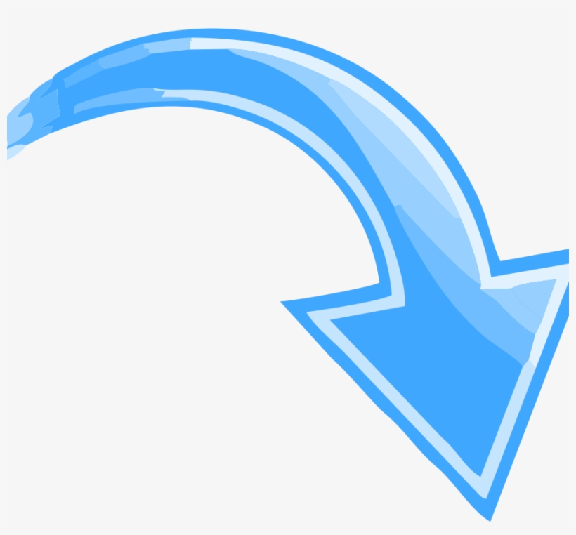 Blue Curved Arrow Transparent Pointing Down Right The - Arrow Pointing Down Right, transparent png #582932