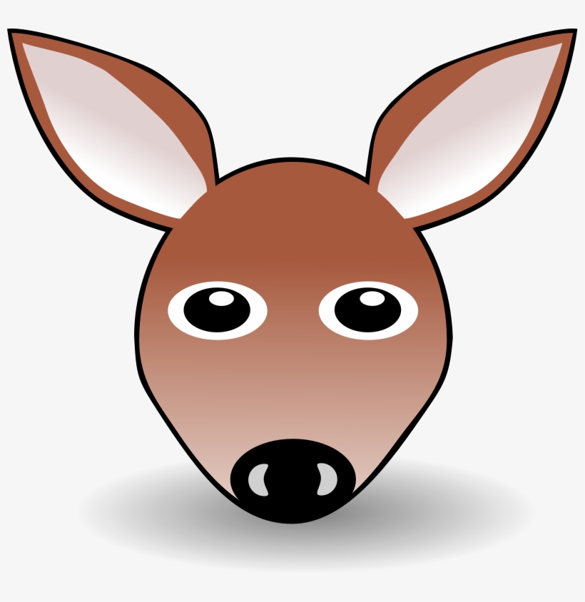 The Brown Deer Of The Funny Cartoon Face - Kangaroo Cartoon Face, transparent png #583796
