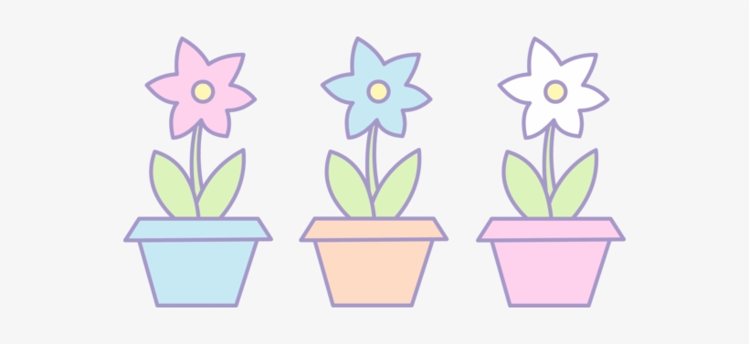 Png Transparent Library Three Cute Flowers In Free - Pastel Flower Clipart Png, transparent png #584384