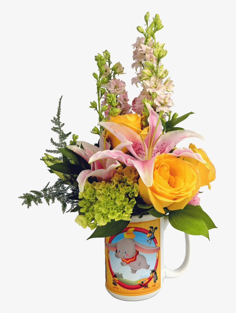 Dumbo Cuties Flower Mug - Floral Design, transparent png #584696