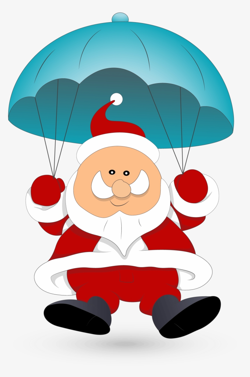 Santa Clipart Parachute - Santa Parachute Clipart, transparent png #585293