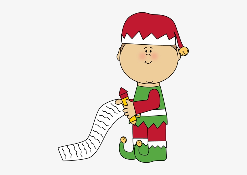 Clip Art Transparent Library Christmas Elf Clipart - Elf Making A List, transparent png #585576