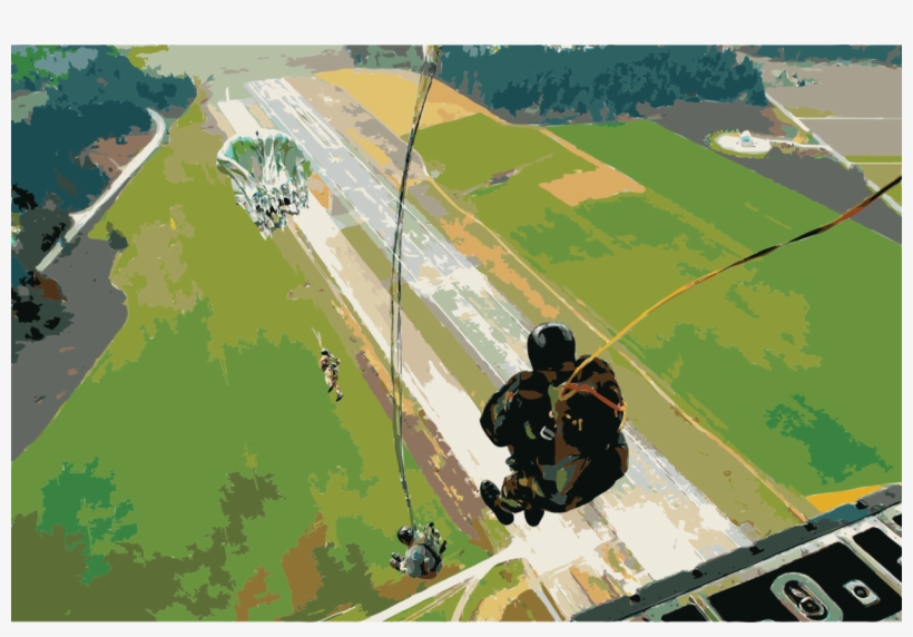 Parachuting Airborne Forces Parachute Paratrooper United - Ingenuity - Giclee Fine Art Canvas Print (20 X 30), transparent png #586195