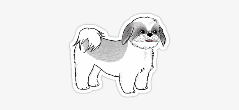 Shih Tzu Cartoon Dog Waterproof Die-cut Sticker - Shih Tzu Pillow Case, transparent png #586216