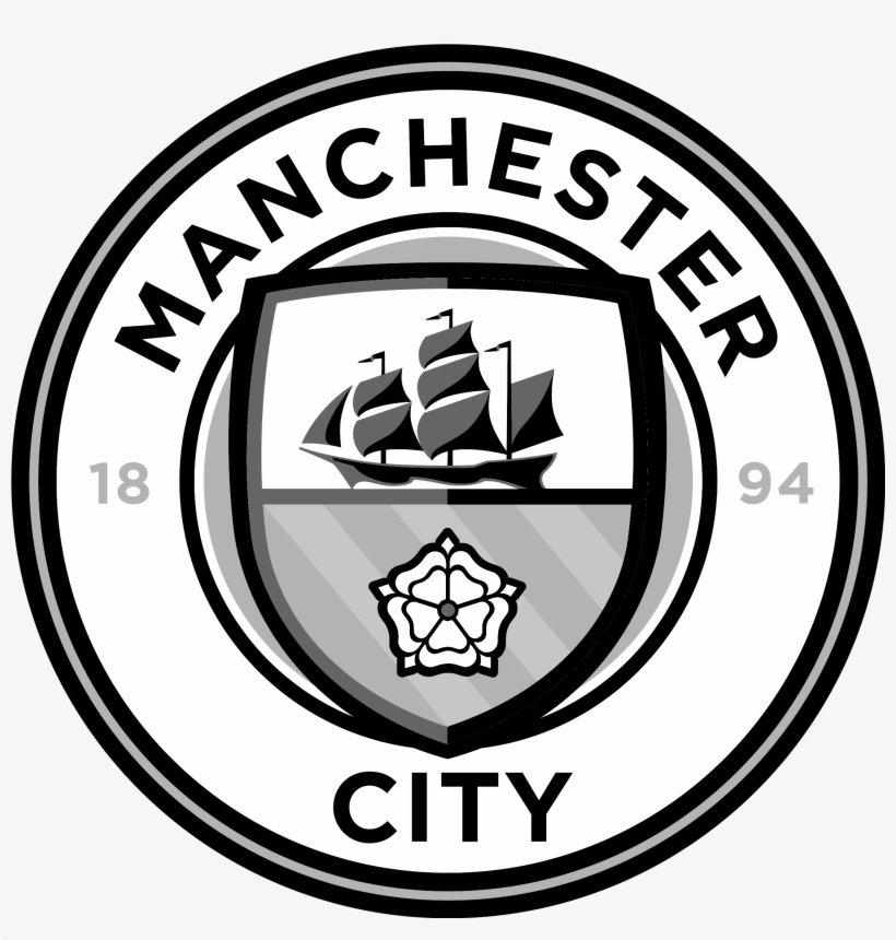 Manchester City Logo Black And White - Logo Manchester City Vector, transparent png #586307