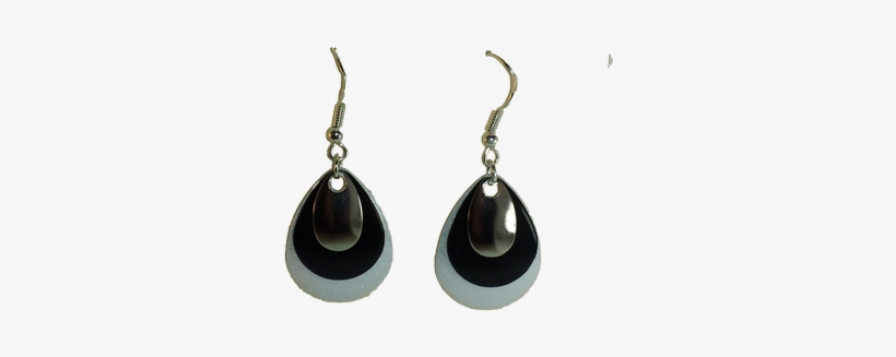 An Elegant Pair Of Black And White Sparkle Earrings - Earrings, transparent png #586525