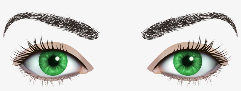 Green Female Eyes Png Clipart - Cílios E Sobrancelha Png, transparent png #586886