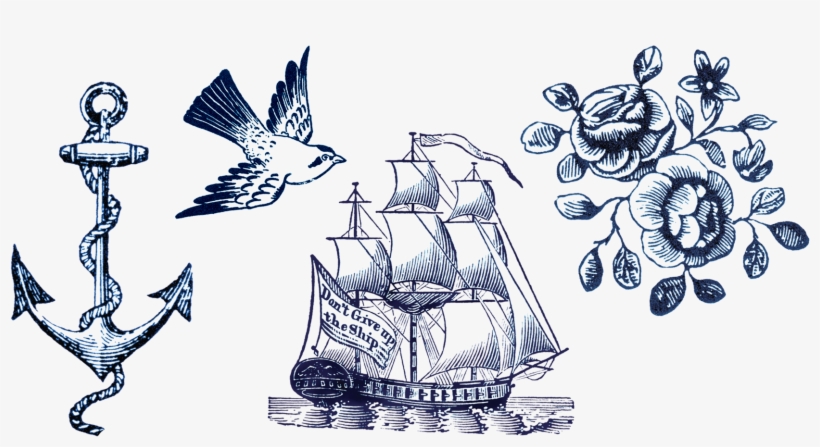 Nautical Set - Tattly Temporary Tattoos Nautical Set, transparent png #587454