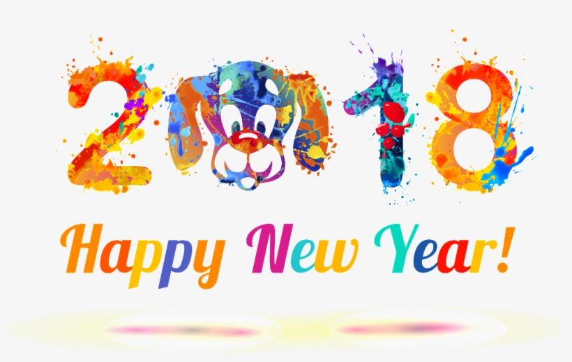 This Graphics Is Watercolor Spot Dye 2018 Happy New - Dye, transparent png #588283