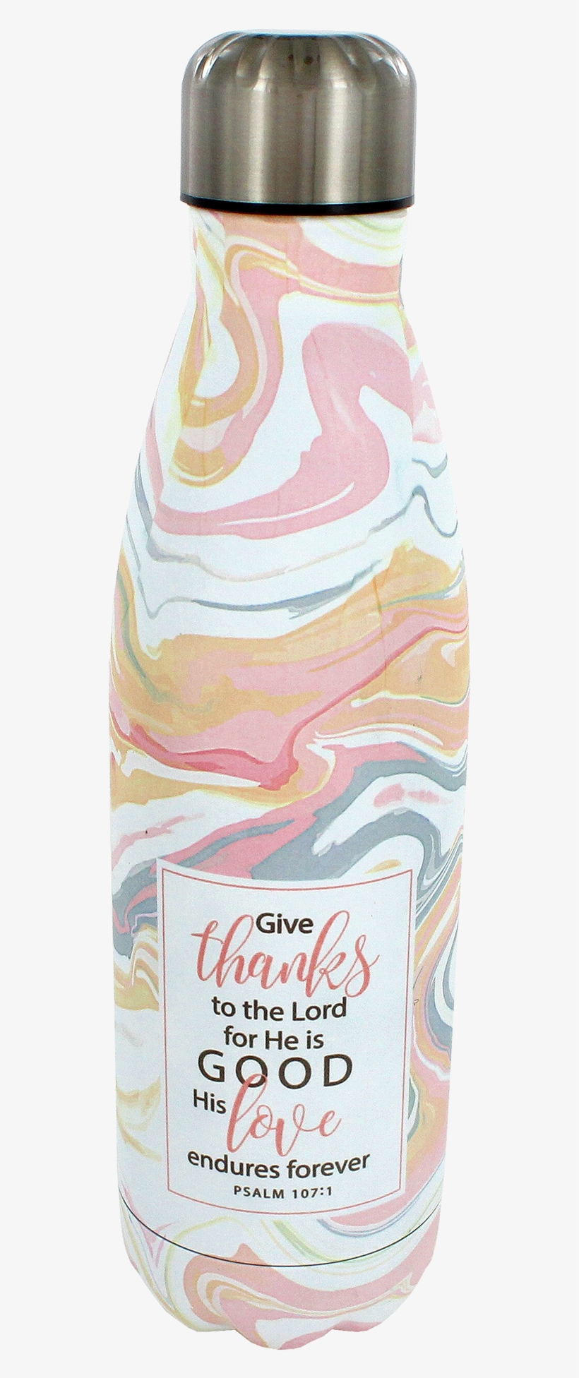 1 'give Thanks' Marble 17oz Stainless Steel Water Bottle - Plastic Bottle, transparent png #589548