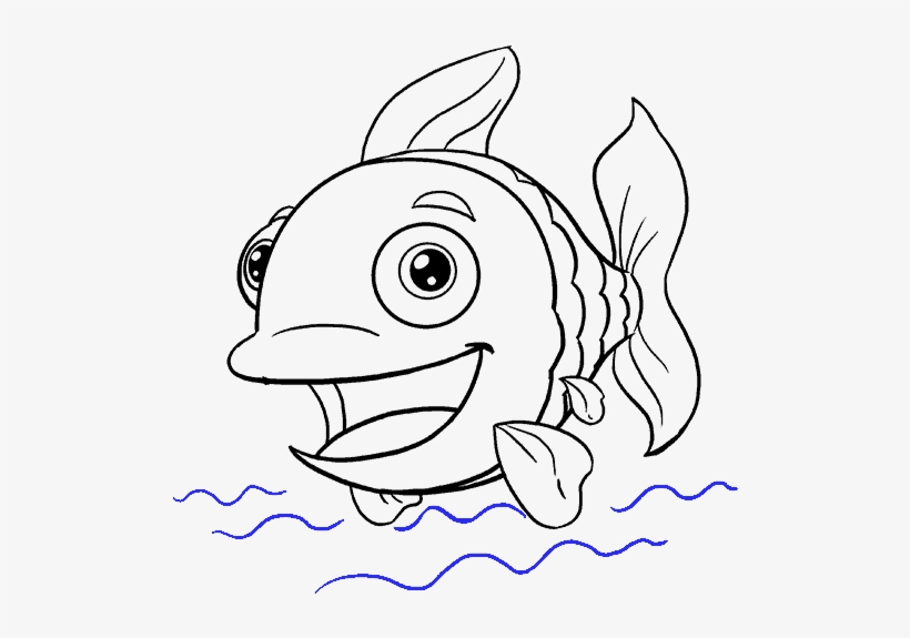 How To Draw A Cartoon Fish In A Few Easy Steps - Drawing - Free Transparent  PNG Download - PNGkey