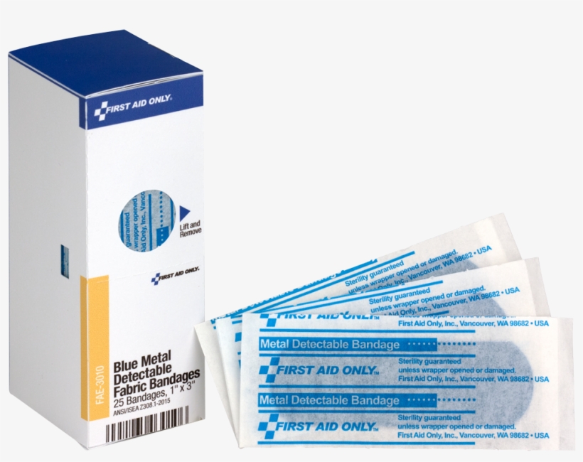 Visible Blue Metal Detectable Bandage 1 In - First Aid Only Fae3100 Refill For Smartcompliance General, transparent png #589874