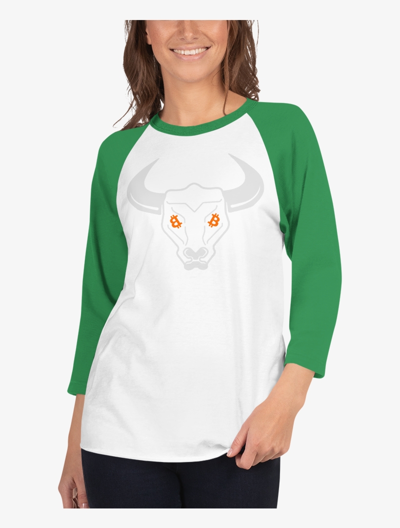 Bitcoin Taurus Bull 3/4 Sleeve Raglan Women's Shirt - Shirt, transparent png #5800901
