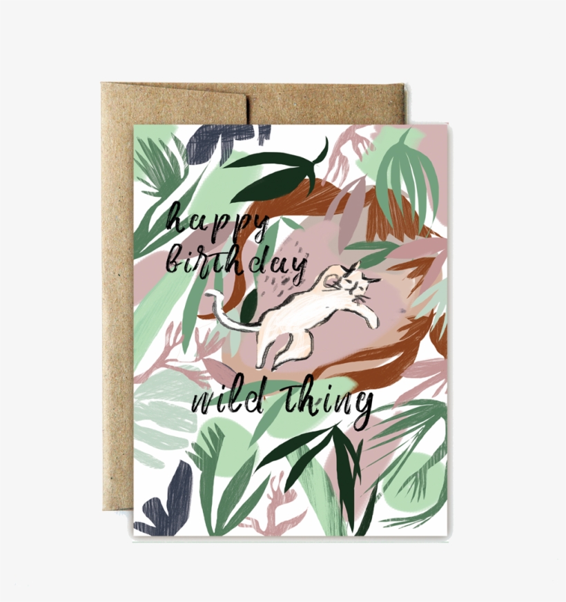 Jungle Cat Birthday Card - Greeting Card, transparent png #5802063