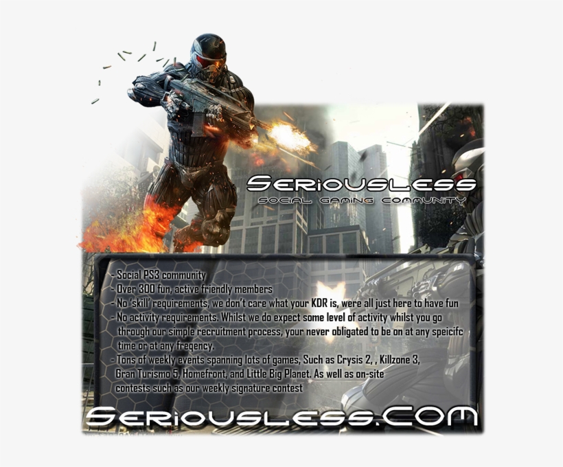 Why So Serious Join Us At Wss And Be A Part Of A Relaxed - Crysis 2 Wallpaper Hd, transparent png #5802322