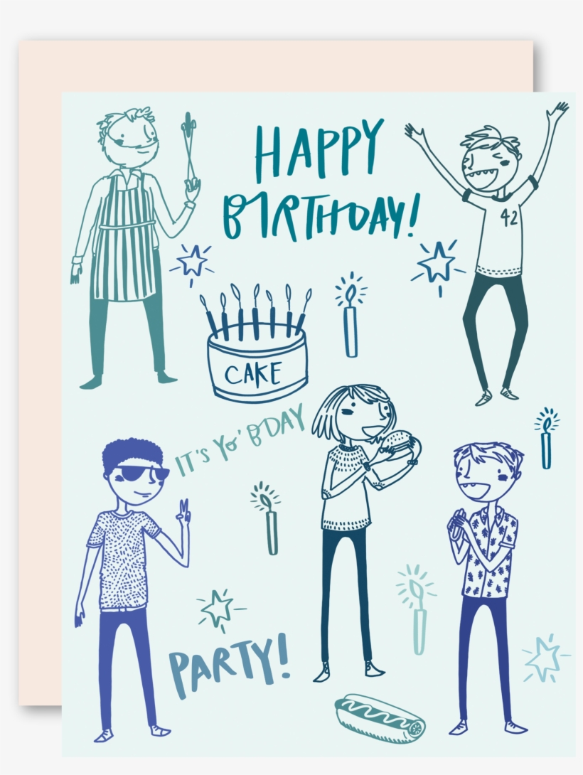 Guy Party Birthday Greeting Card - Birthday, transparent png #5802462