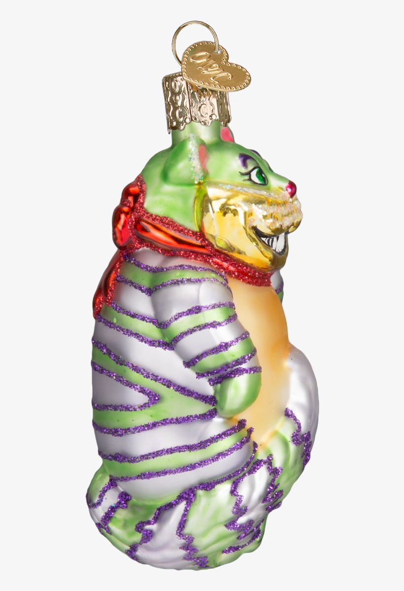 12052 Old World Christmas Cheshire Cat Glass Ornament - Kiwi Glass Ornament By Old World Christmas, transparent png #5802563