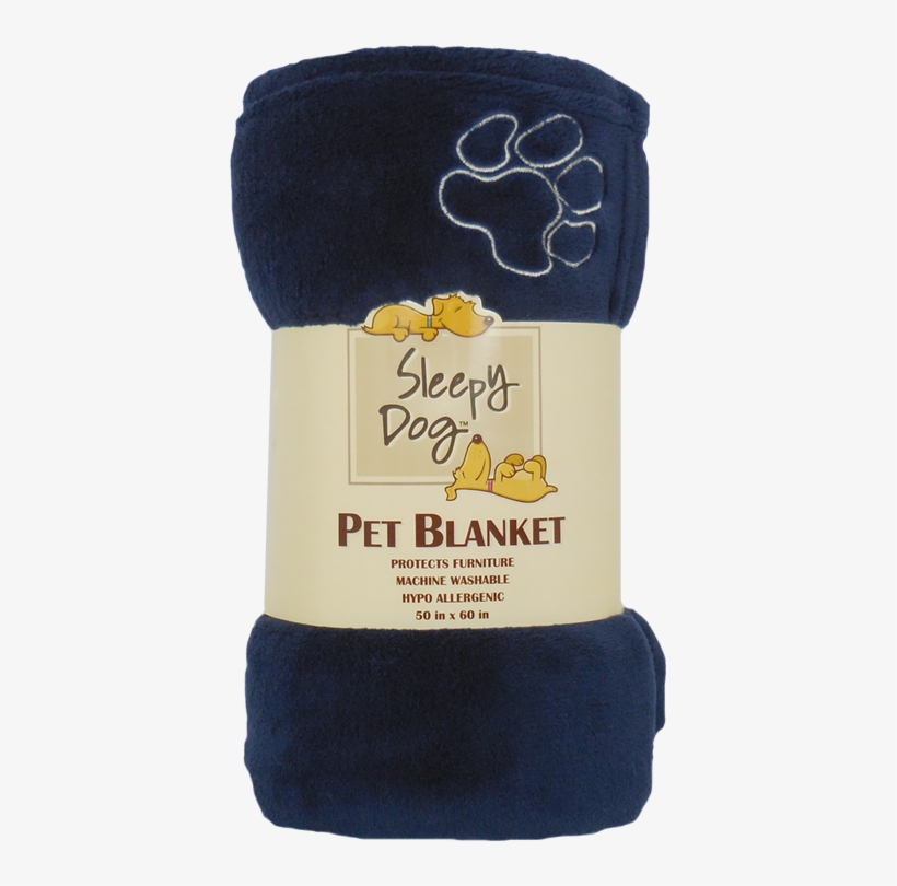 Arlee Pet Products Sleepy Dog Blue Fleece Throw Blanket - Blanket, transparent png #5803732