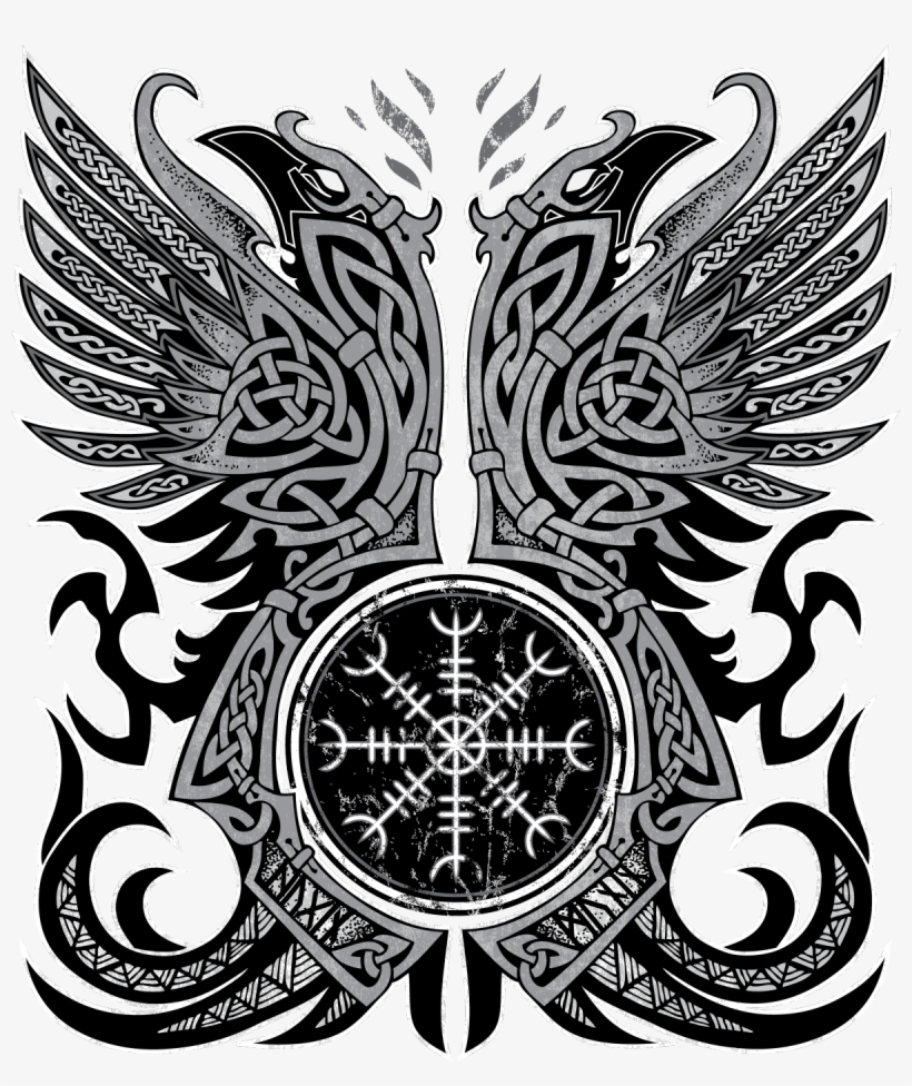 Huginn Muninn Odin Ravens Accessories Beach Towel Celtic - Huginn And Muninn, transparent png #5804113
