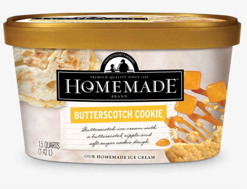 Homemade Brand Butterscotch Cookie Ice Cream 48oz - Homemade Butterscotch Cookie Ice Cream, transparent png #5804186