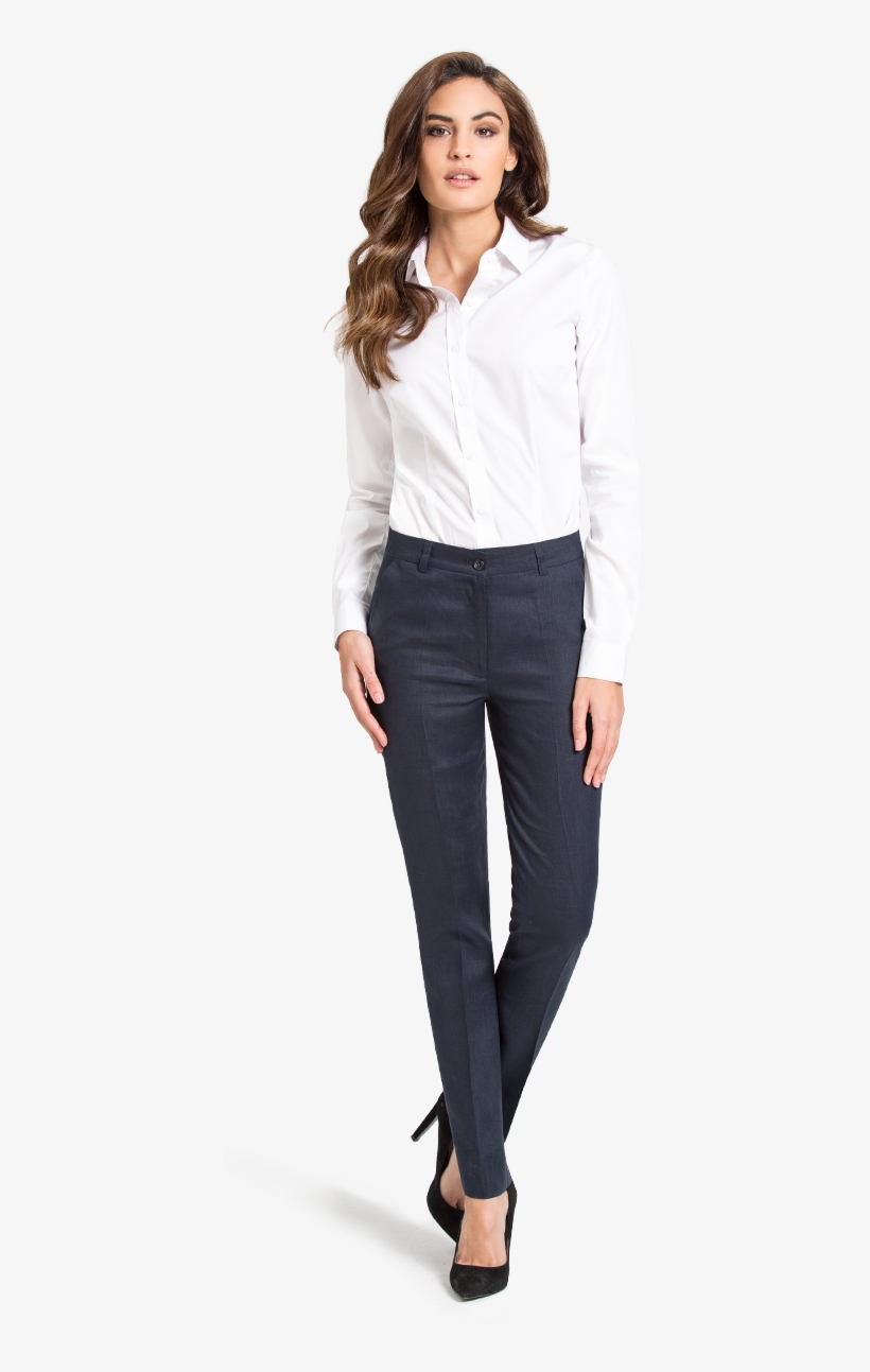 Women's Blue Business Pants - Formal Shirt And Trouser For Ladies, transparent png #5804556