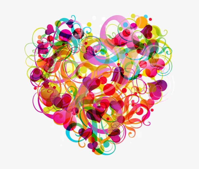Heart Stickers For Valentine's Day Messages Sticker-3 - Colorful Heart Transparent Background, transparent png #5804835