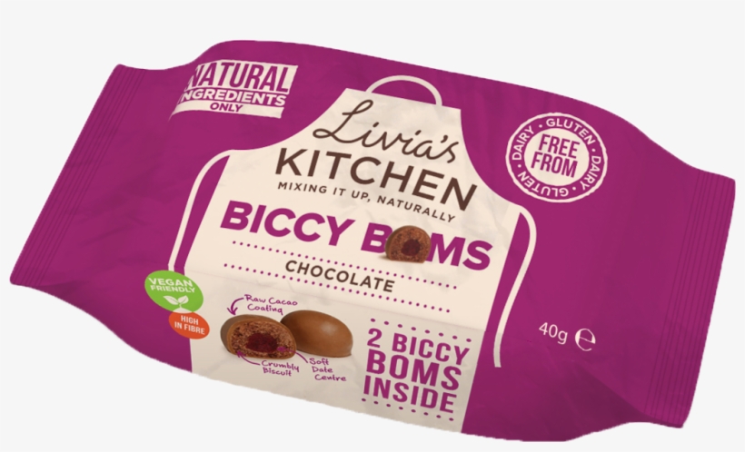 Biccy Boms Snack Packs - Livia's Kitchen Salted Maca Caramel Biccy Boms 40g, transparent png #5804945