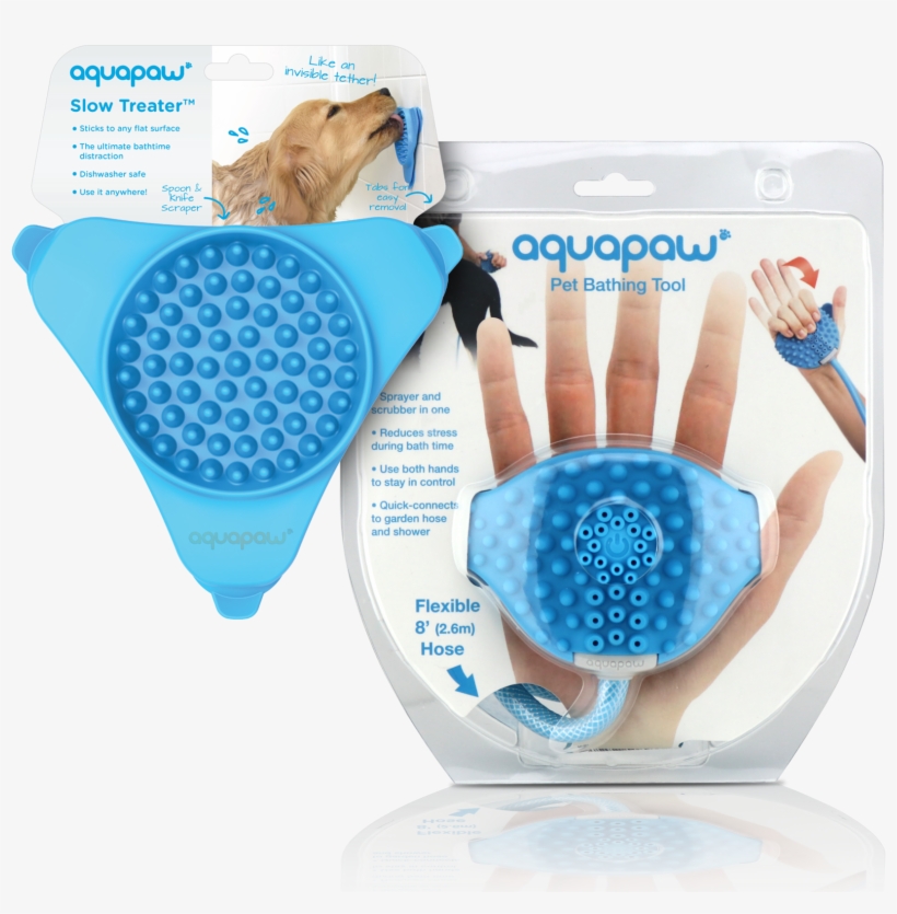 Aquapaw® Pet Bathing Tool And Slow Treater™ Combo - Dog, transparent png #5805368