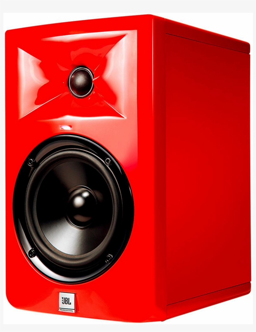 Jbl Lsr Studio Monitor - Jbl Monitor Speakers Red, transparent png #5805759