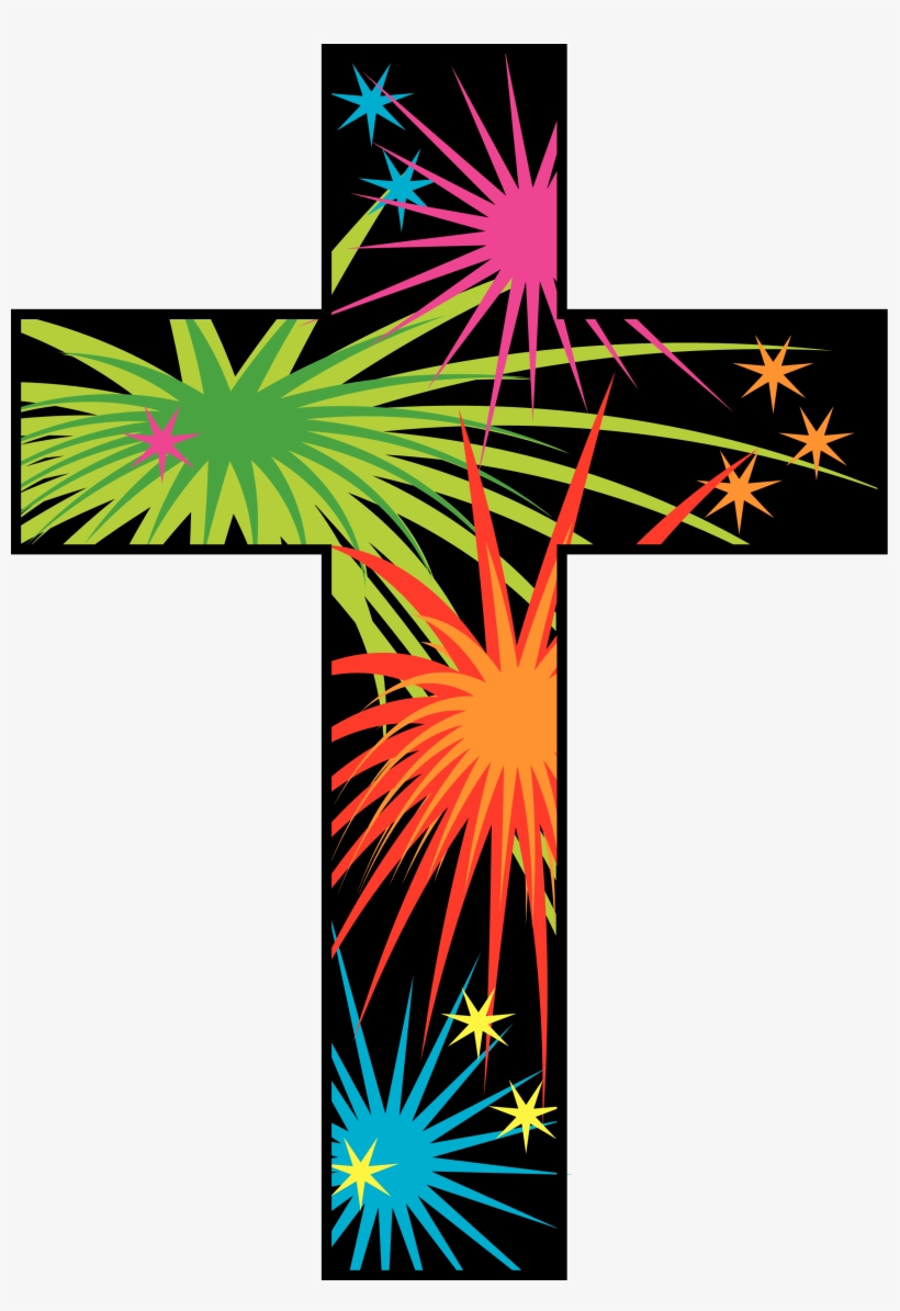 Cross With Fireworks - Fireworks Cross, transparent png #5807514