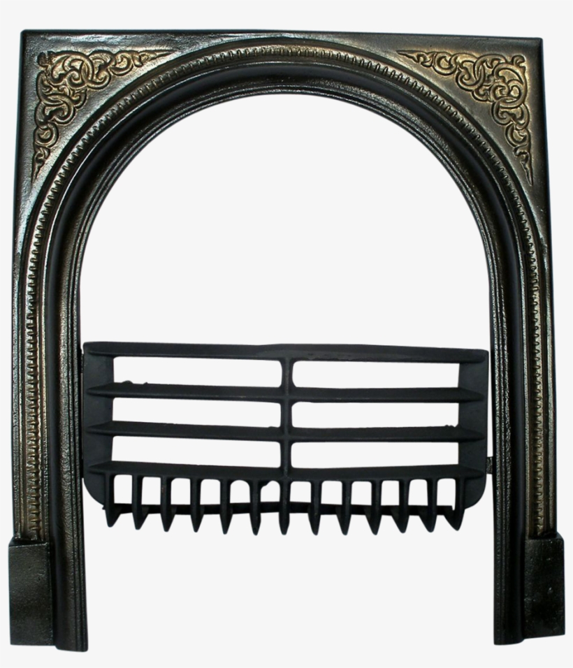 Vintage Art Deco Cast Iron Arched Door Frame Surround - Door, transparent png #5809124