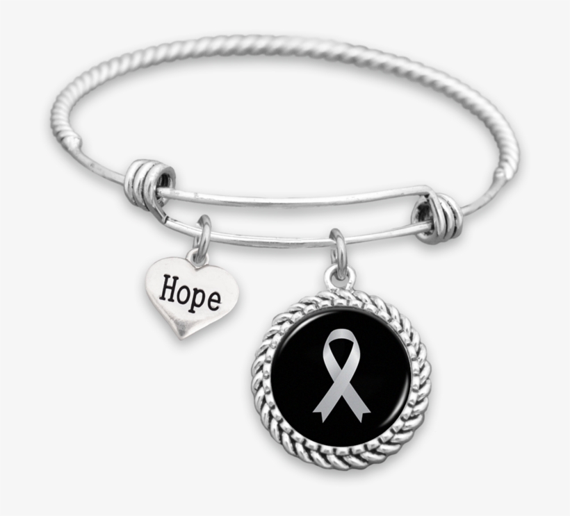 Lung Cancer Awareness Ribbon Hope Charm Bracelet - Above All To Thine Own Self, transparent png #5809418