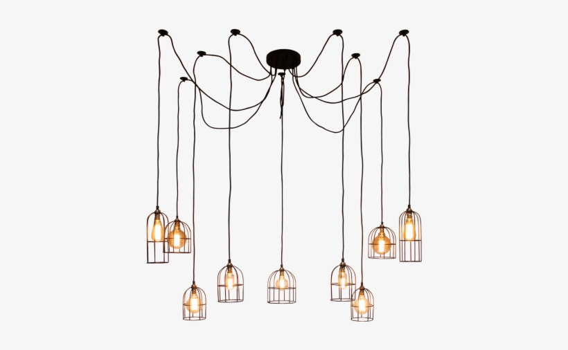 Cage Industrial Pendant Light, transparent png #5810649