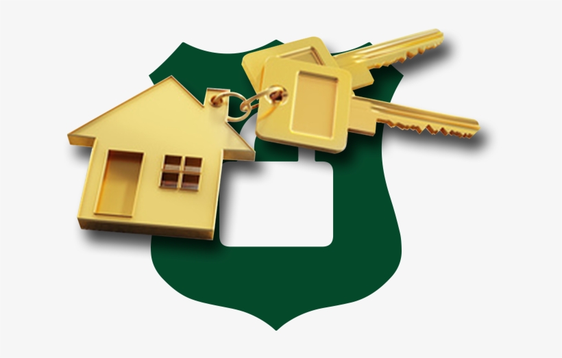 Golden Keys And House Keyring On Shield And Lock Icon - House, transparent png #5810874