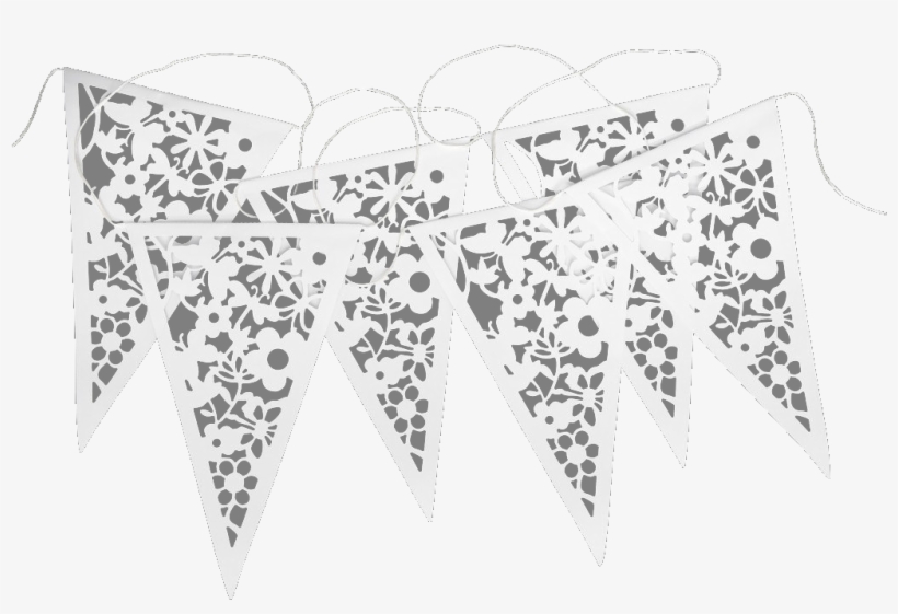 White Lace Paper Bunting - Paper Bunting - White Lace, transparent png #5812204