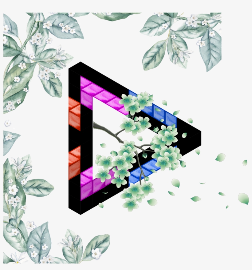 Flower Happytaeminday Sakura Anime - Triangle Turquoise, transparent png #5812914