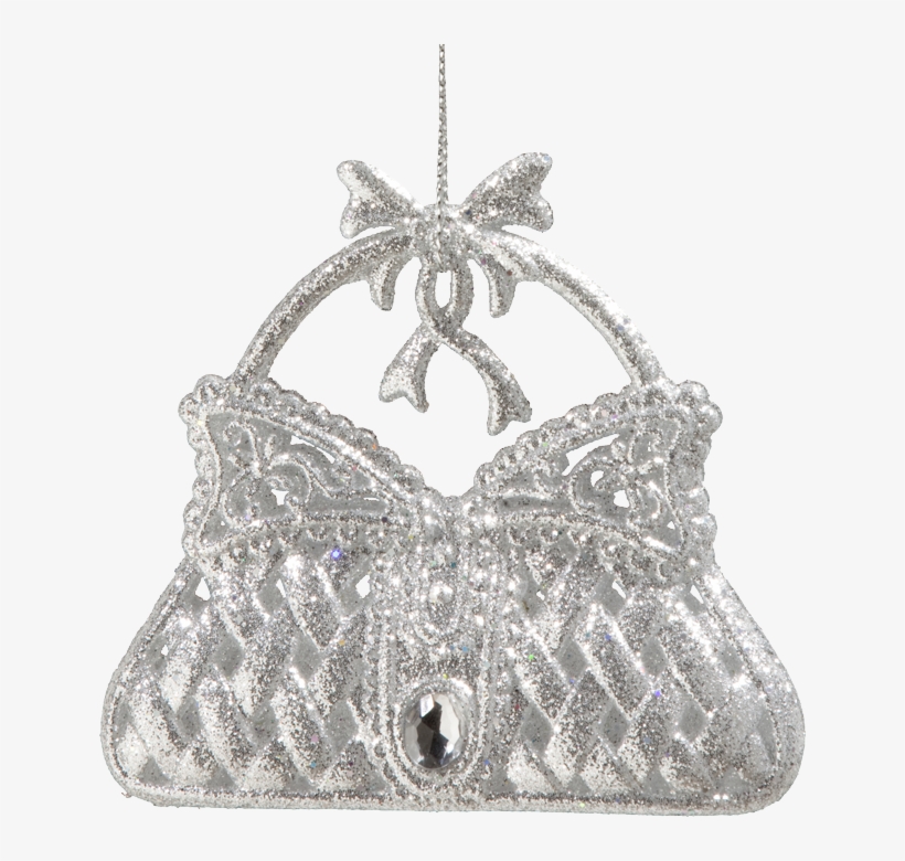 Handbag, Silver With Glitter - Silver, transparent png #5813706