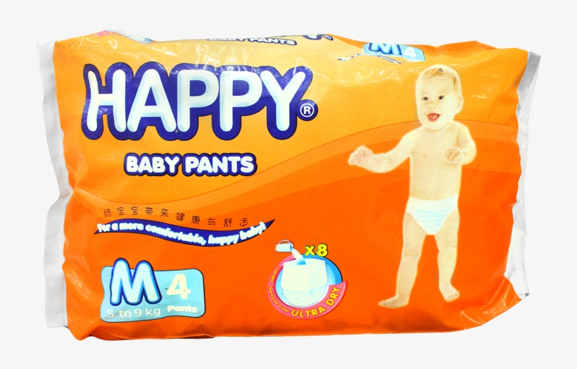 Happy Baby Pants Diaper Medium 4x1s - Happy Pants Diaper Medium, transparent png #5814256
