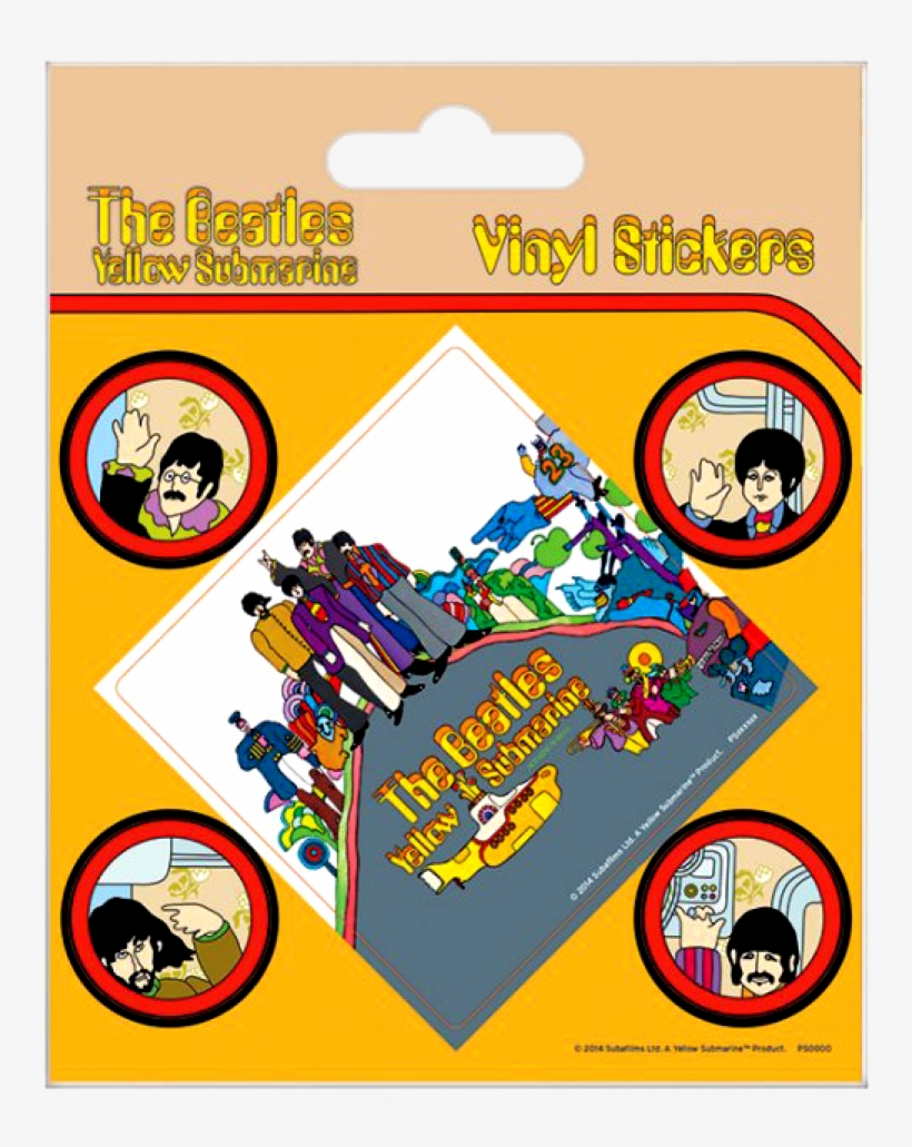 Купете Vinyl Sticker Set The Beatles Yellow Submarine - Yellow Submarine Album Cover, transparent png #5814721
