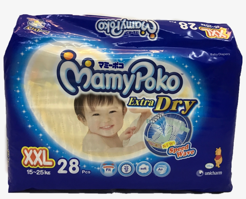 Mamy Poko Extra Dry Xxl28's - Mamypoko Baby Wipe Standard 20 Sheets, transparent png #5815403