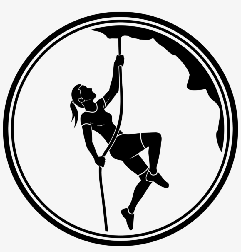 Womens Rock Climbing - Rock Climbing Black And White Clipart, transparent png #5817139