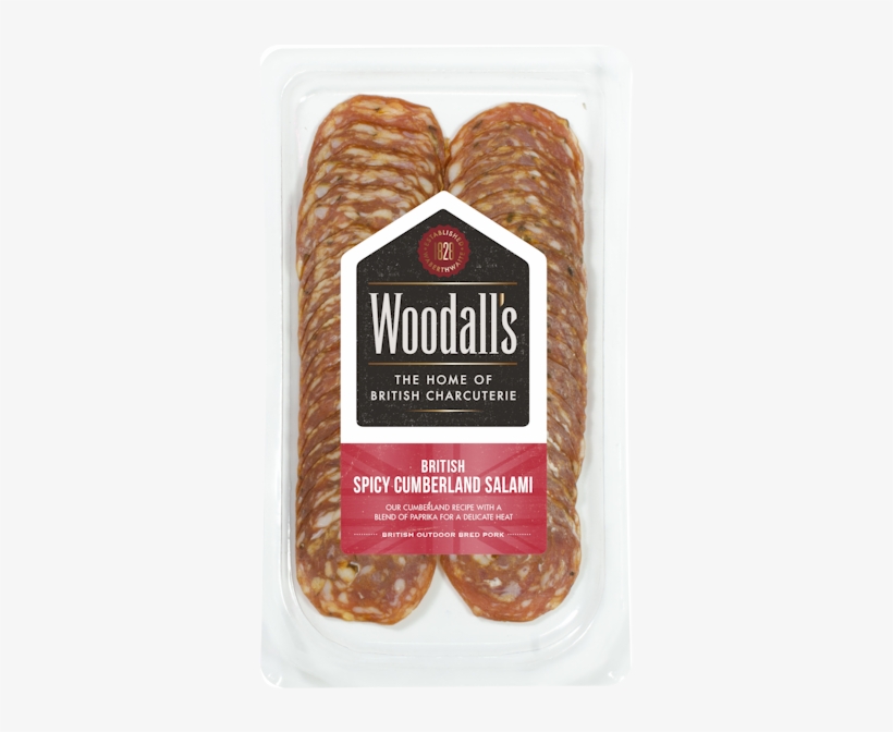 Spicy Cumberland Salami - Woodall’s Air-dried Smoked Pancetta 100g, transparent png #5818674