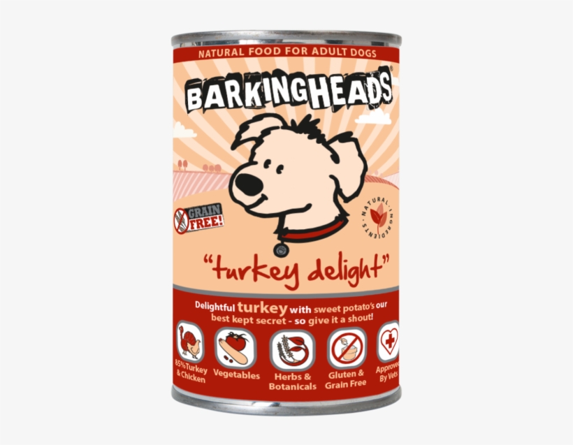 Barking Heads Wet Dog Food 400g X 6pk - Barking Heads Turkey Delight Wet Dog Food Tins - 6, transparent png #5819414