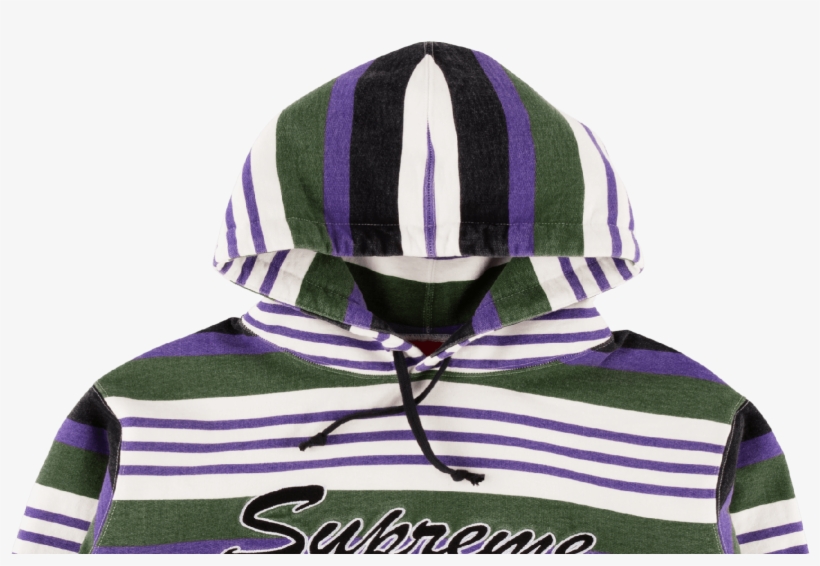 supreme striped hooded sweatshirt purple